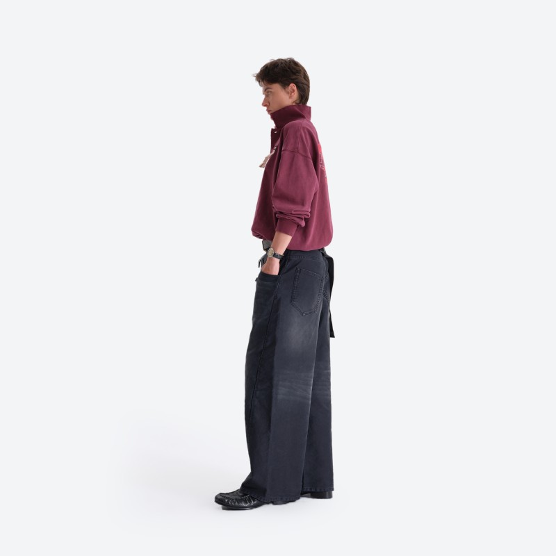Referee‑style Polo‑collar Sweatshirt